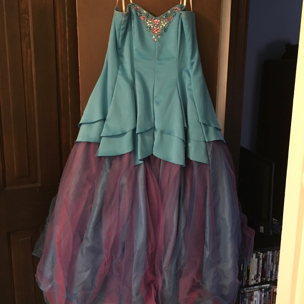 Blue and Purple Ballgown
